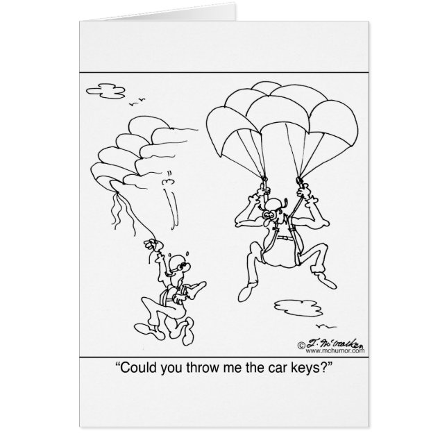 Kasta mig nycklarna hälsningskort (Framsidan)