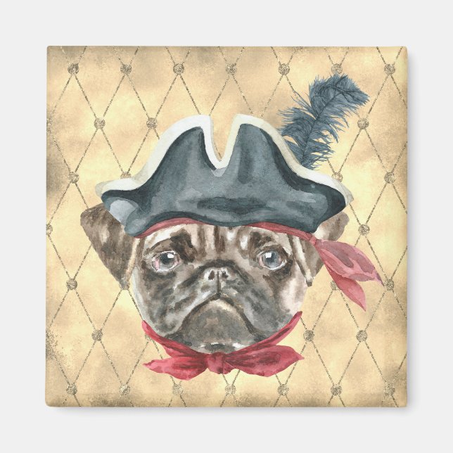 Kasta Pug Pirat Magnet (Framsidan)