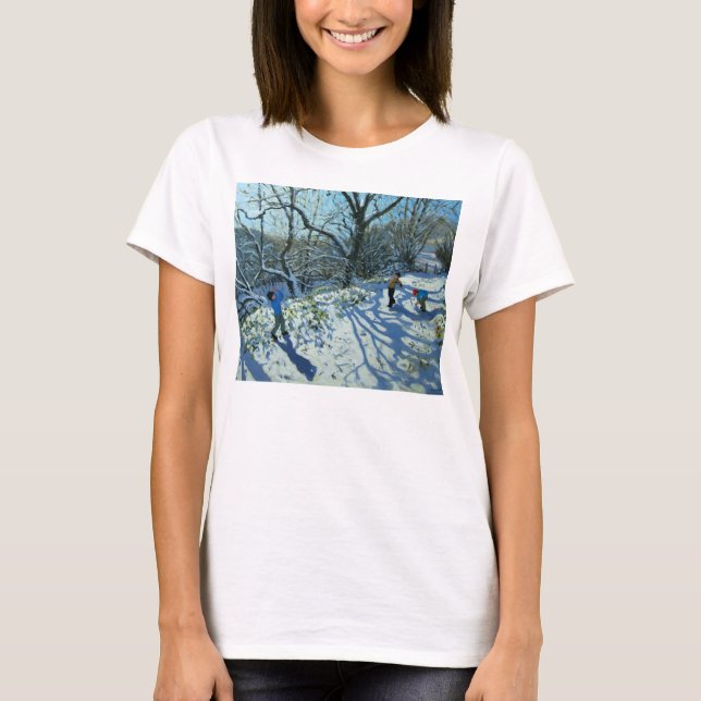 Kasta snöboll slagsmål Derbyshire Tee Shirt (Framsida)