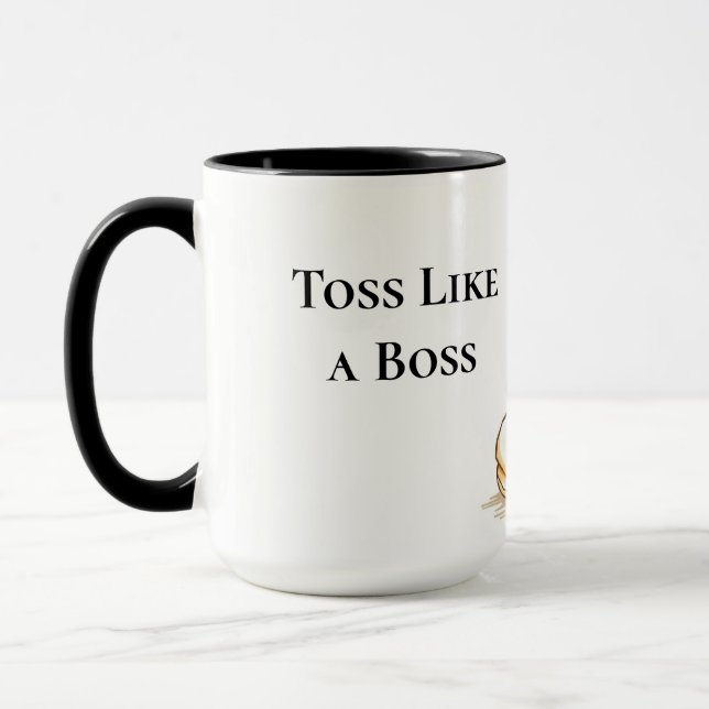 Kasta som en boss Rolig pannekaksturning Mugg (Vänster)