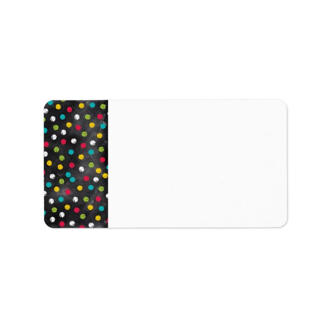 Kasta upp det! Rainbow Polka dots - Utskrift av ka Adressetikett (Framsidan)