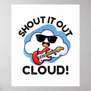 Kasta ut Cloud Cute Music Weather Pun Poster