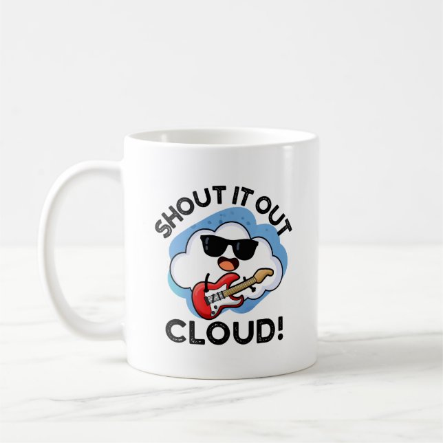 Kasta ut Cloud Funny Music Pun Kaffemugg (Vänster)