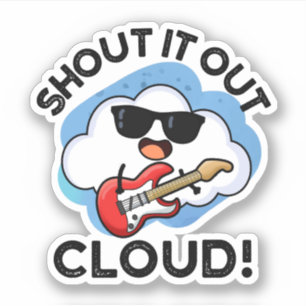 Kasta ut Cloud Funny Music Pun Klistermärken