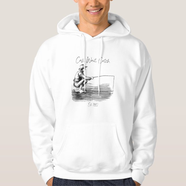 Kasta. Vänta. Fånga Hoodie (Framsida)
