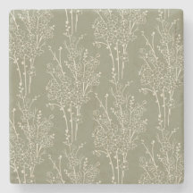Kastad blomster siluett Botanisk | Dämpad Khaki