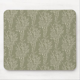 Kastad blomstersilhuett Botanisk | Dämpad khaki Musmatta