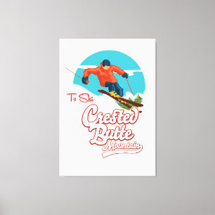 Kastad Butte till skidåkning Canvastryck