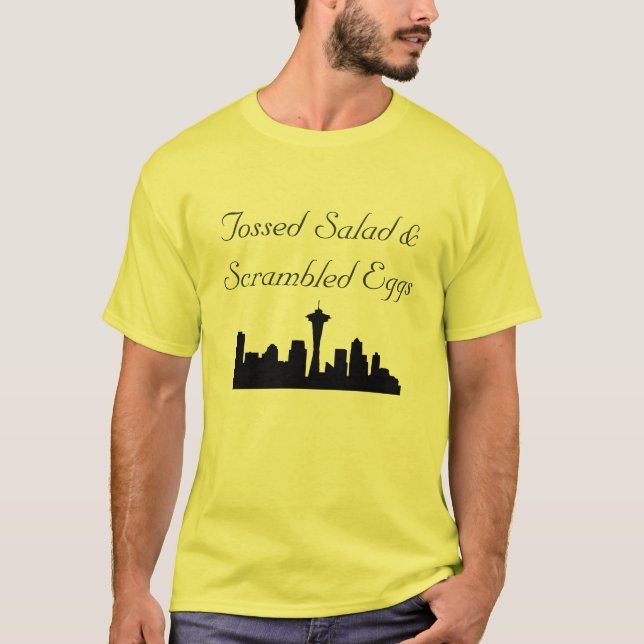 Kastad sallad och förvanskad äggT-tröja Tee Shirt (Framsida)