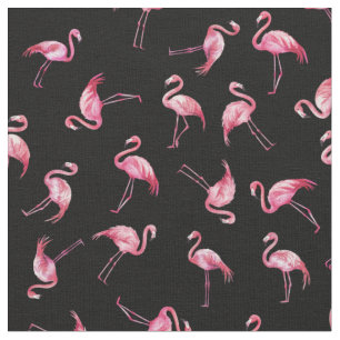 Kastade akvarellflamingos på svart tyg
