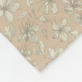 Kastade blomblad på ljust beige - sömlöst mönster fleecefilt