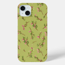 Kastade blommande vildblommor på chartreuse grönt