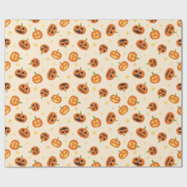 Kastade halloween-pumpamuster på mjuk kräm presentpapper