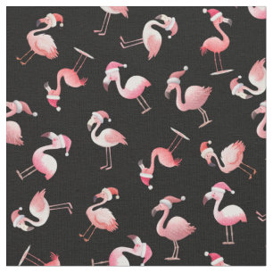 Kastade julflamingos på svart tyg