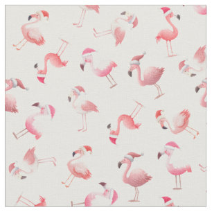 Kastade julflamingos på vit tyg