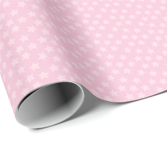 Kastade rosa stjärnor presentpapper (Rullad Hörn)