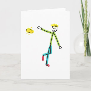 Kastande Frisbeestickman Kort