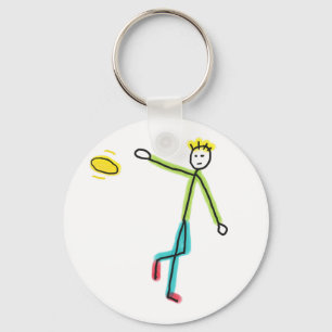 Kastande Frisbeestickman Nyckelring