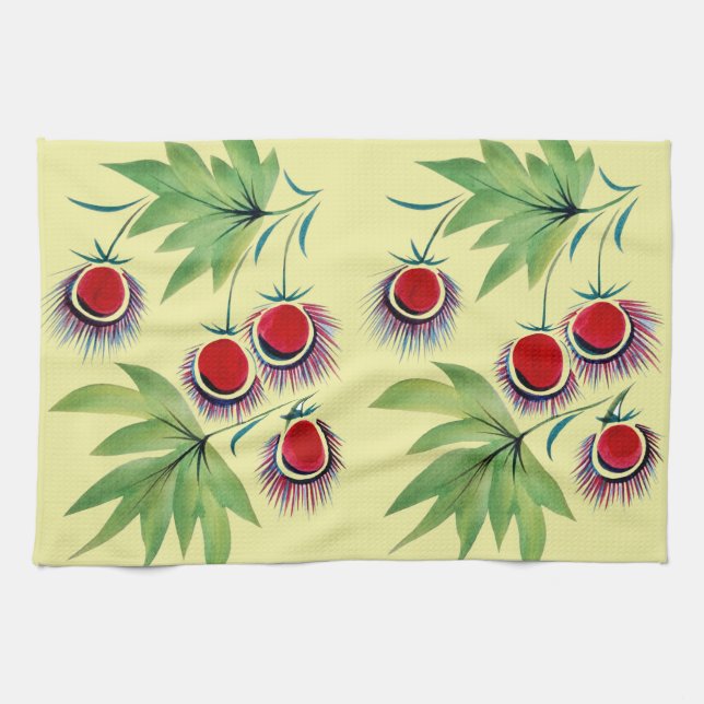 Kastanien im dekorativen Stil Kökshandduk (Horisontell)