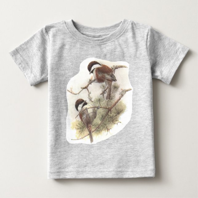 kastanj-dragen tillbaka chickadee tee shirt (Framsida)