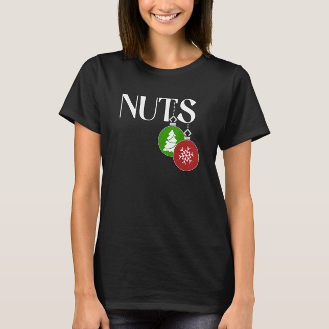 Kastanj Jul Par Man Kontor Högtidsfest T Shirt (Framsida)