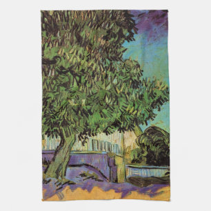 Kastanje i blomning av Vincent van Gogh Kökshandduk