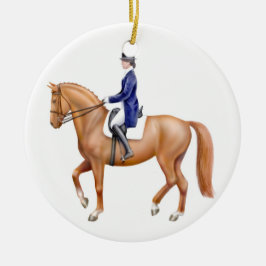Kastanjebrun Dressagehästprydnad Julgransprydnad Keramik