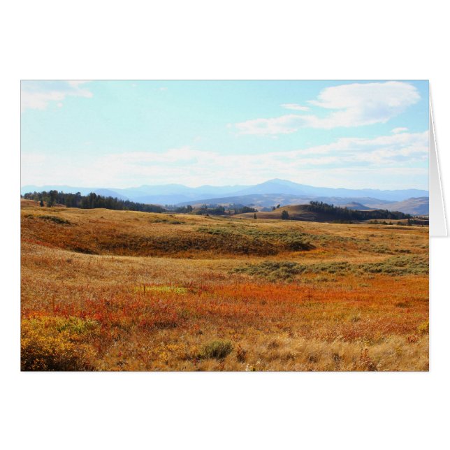 Kastanjebrun Yellowstone bygd Hälsningskort (Framsidan Horizontal)