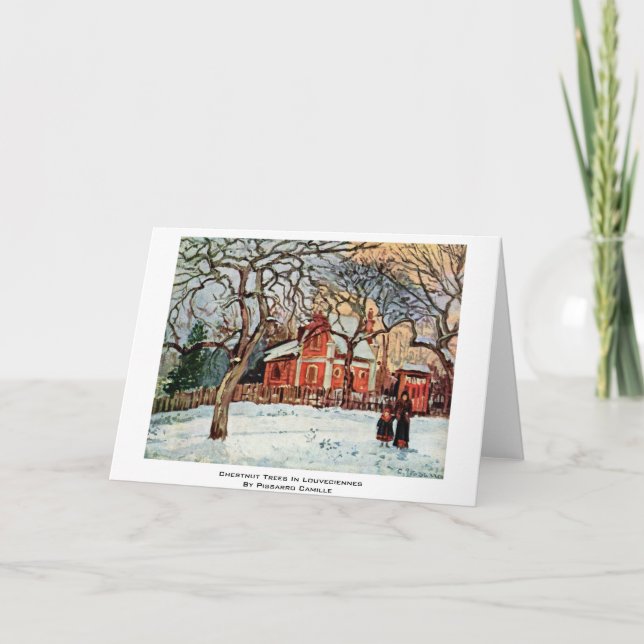 Kastanjebruna träd i Louveciennes av Pissarro Kort (Framsida)