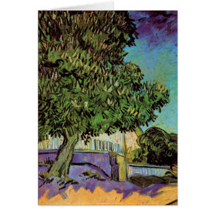 Kastanjebrunt träd i blommar av Vincent Van Gogh Hälsningskort