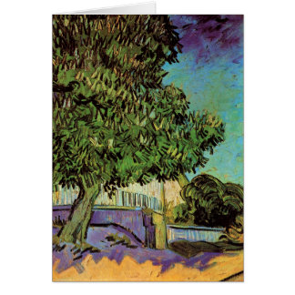 Kastanjebrunt träd i blommar hälsningskort