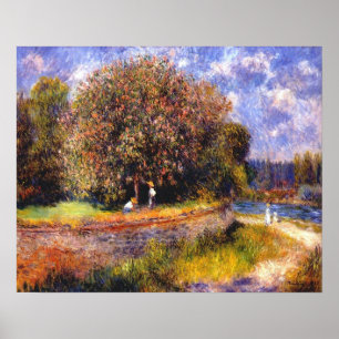 Kastanjebrunt träd som blommar, vid Pierre Auguste Poster