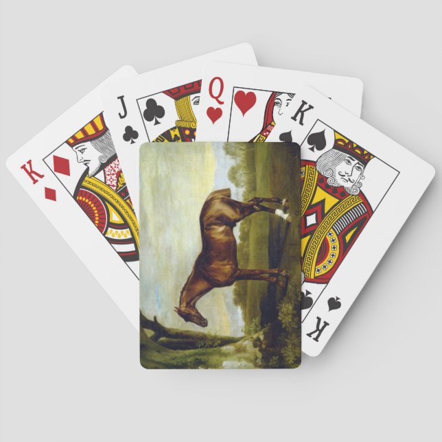 Kastanjehäst i ett liggande (George Stubbs) Casinokort (Baksidan)