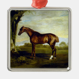 Kastanjehäst i ett liggande (George Stubbs) Julgransprydnad Metall