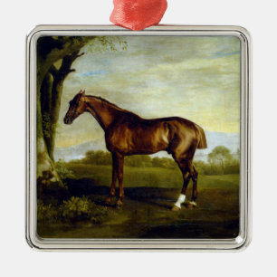 Kastanjehäst i ett liggande (George Stubbs) Julgransprydnad Metall