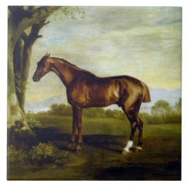 Kastanjehäst i ett liggande (George Stubbs) Kakelplatta