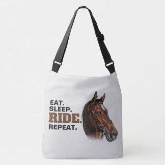 Kastanjehorse Tote Bag Eat. Sov.Ride. Upprepa. Axelväska