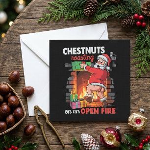 Kastanjer rostar Roligt Santa Jul Citat Julkort