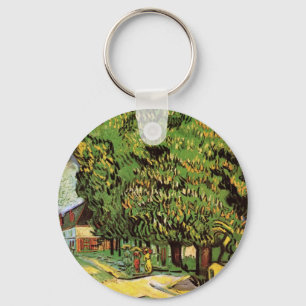Kastanjeträd i blom by Vincent van Gogh Nyckelring