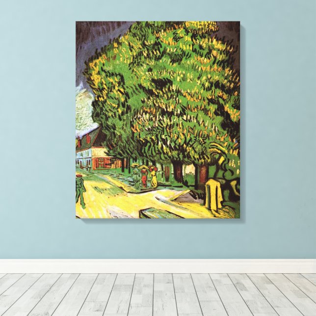 Kastanjeträd i blomning av Vincent van Gogh Canvastryck (Insitu (trägolv))