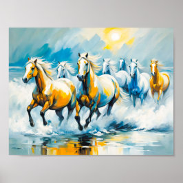 Kastanjor som passerar genom grunda havet poster