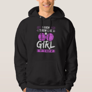 Kastar Bocce Boll Som En Tjej Boccia Spelare Hoodie
