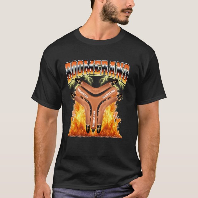 Kastar Boomerang 90-tals Flammor T Shirt (Framsida)