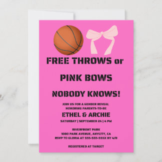 Kastar eller Rosa Slöjor Könsbestämningsfest Inbjudningar