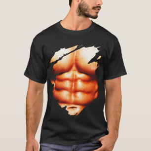 Kastbröst sex paket med muskler på bröstet Shir T Shirt