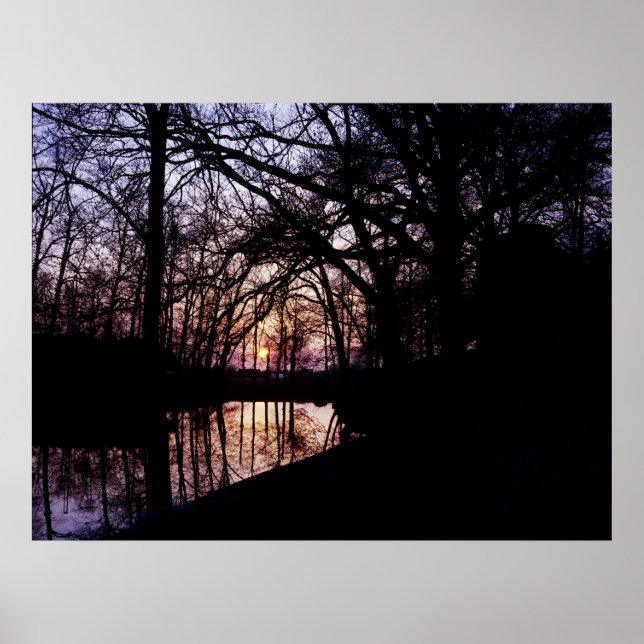 Kasteel Moat Sunset 2 Poster (Framsidan)