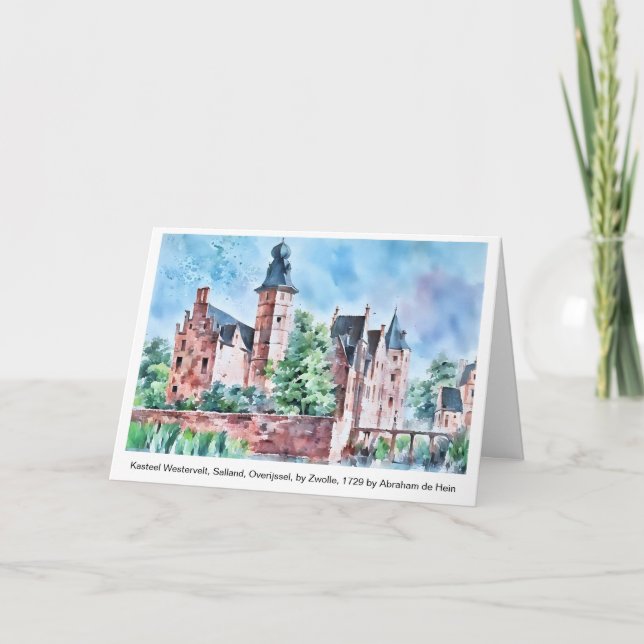 KASTEEL WESTERVELT 1729 A. de Haen drawing. card   Kort (Framsida)