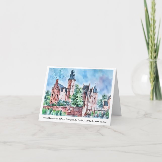 KASTEEL WESTERVELT 1729 A. de Haen drawing. card   Kort (Framsida)
