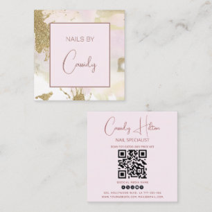 Kastelfärgen guld tvättar QRcode Fyrkantigt Visitkort