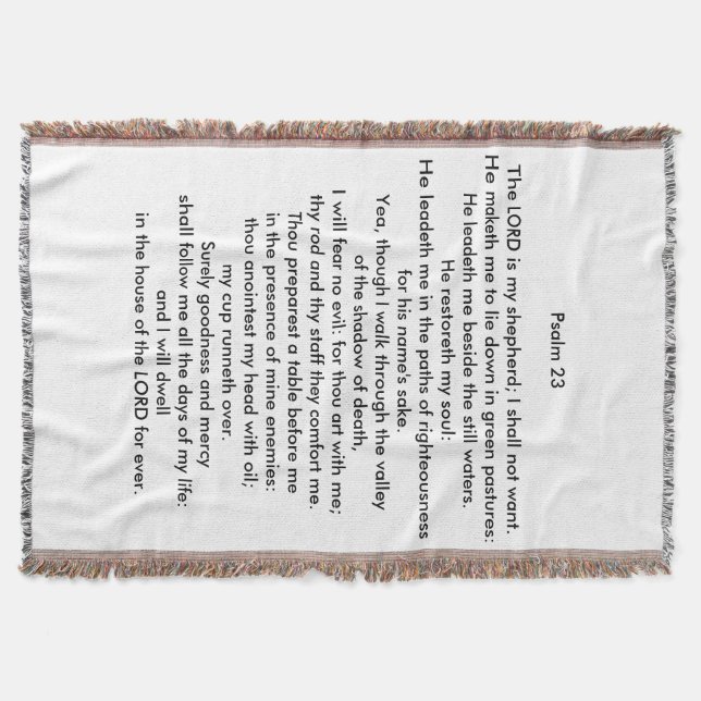 Kastfilt för Psalm 23 Filt (Framsidan)